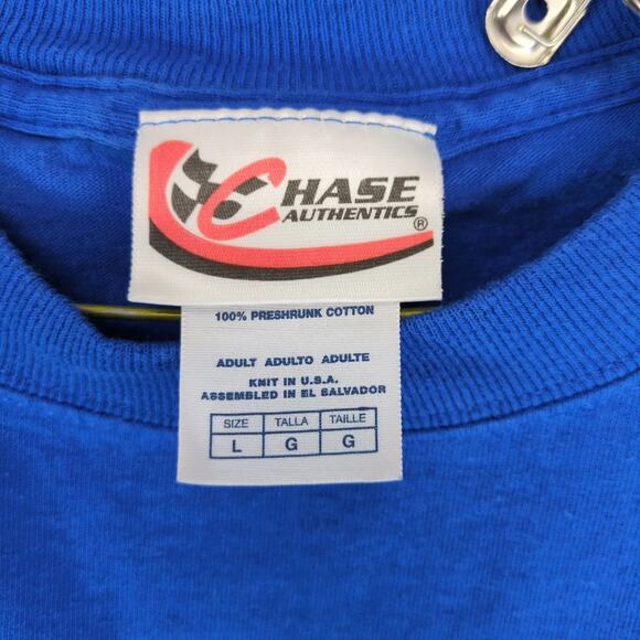Chase Authentics Jeff Gordon 24 Pepsi Racing Men's L T-Shirt Blue Vtg Y2K Dupont - Picture 2 of 10